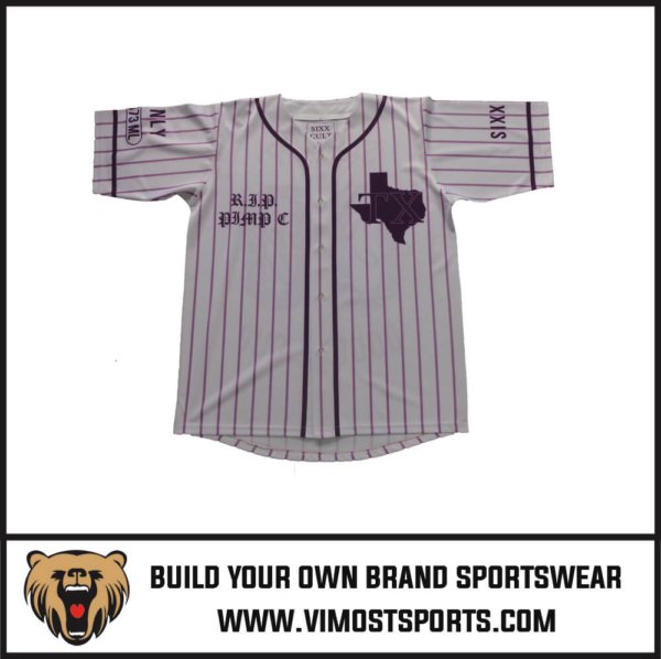 Custom Baseball Jersey Red with White Lines Baseball Uniforms 4 Baseball Jersey 006