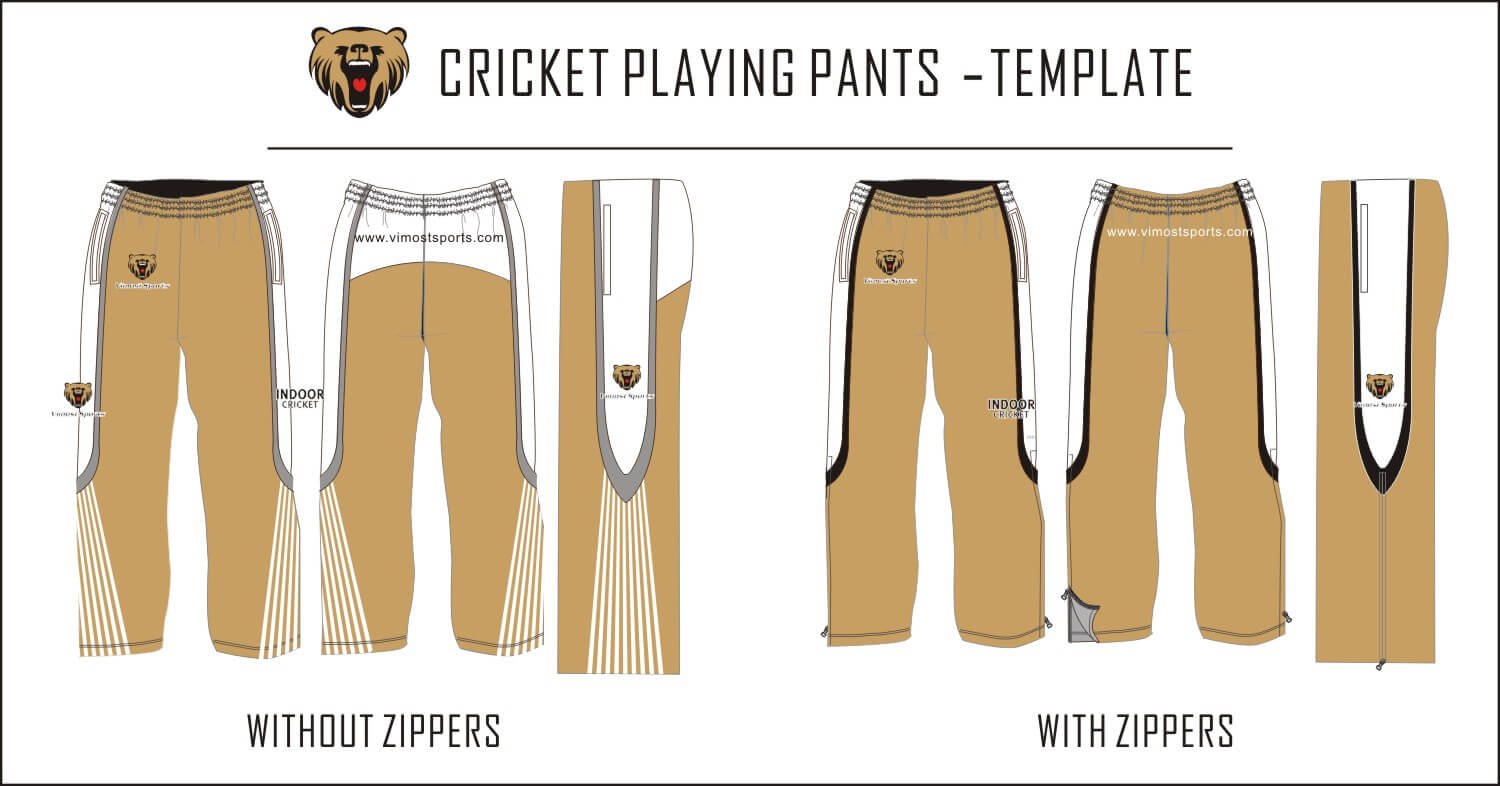 Cricket playing pants template