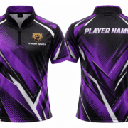 Custom Billiards Jerseys purple design 01 Purple custom billiards jersey with player name across the back