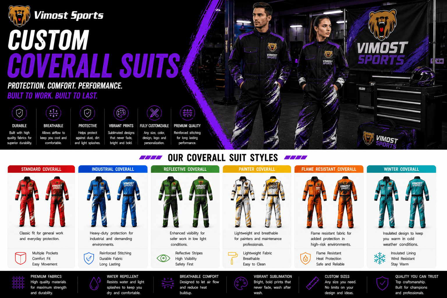 Custom Coverall Suits Products Custom coverall suits for teams, brands, events and private label projects
