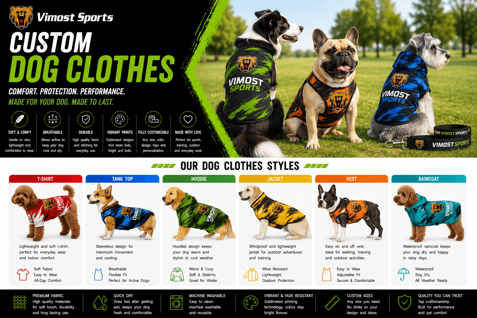 Custom Dog Clothes products Custom dog clothes for teams, brands, events and private label projects