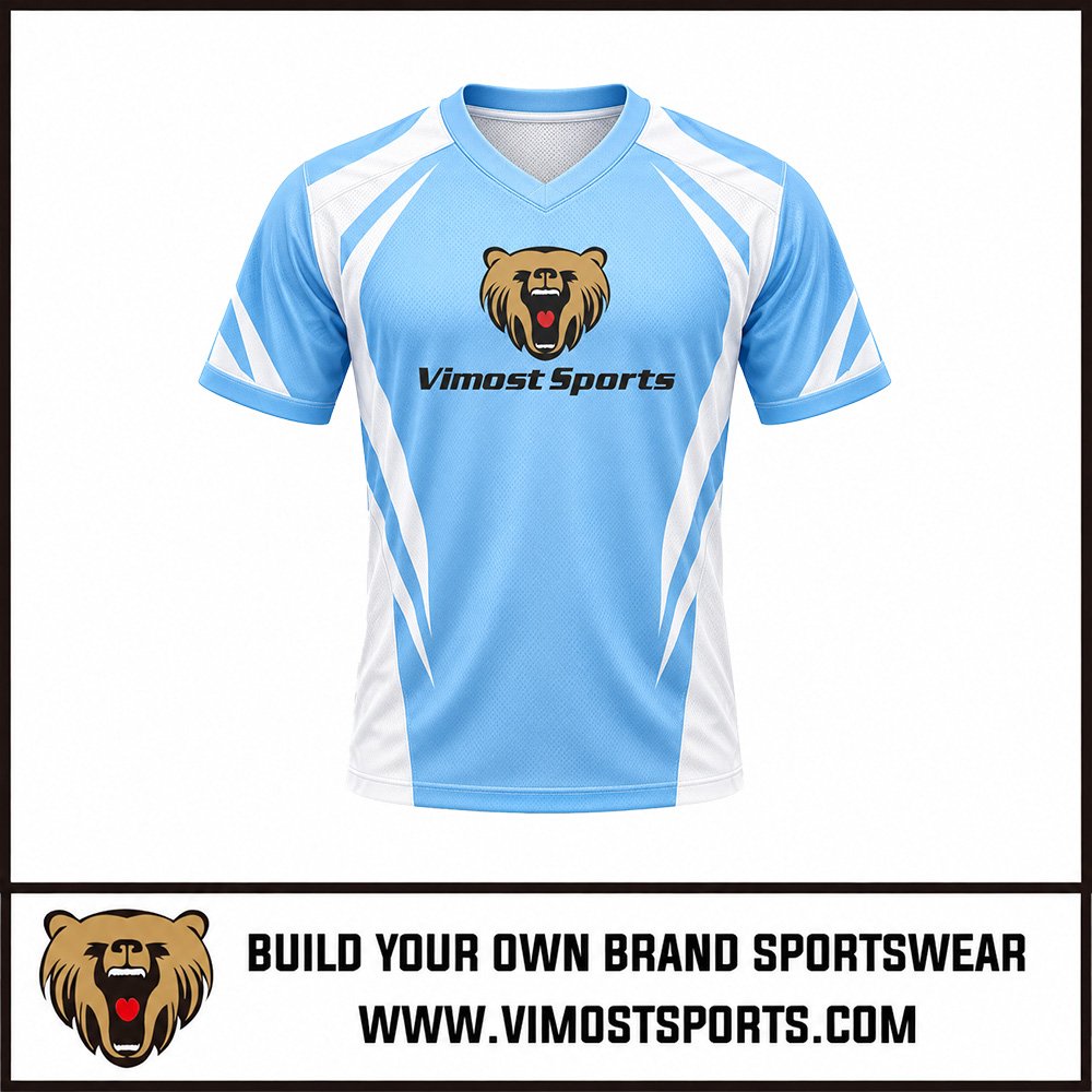 Custom Lacrosse Jerseys Blue and White Team Uniforms 1 Custom Lacrosse Jerseys Blue and White colors by Vimost Sports