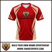 Custom Lacrosse Jerseys Red and Gold colors 1 Custom Lacrosse Jerseys Red and Gold colors by Vimost Sports