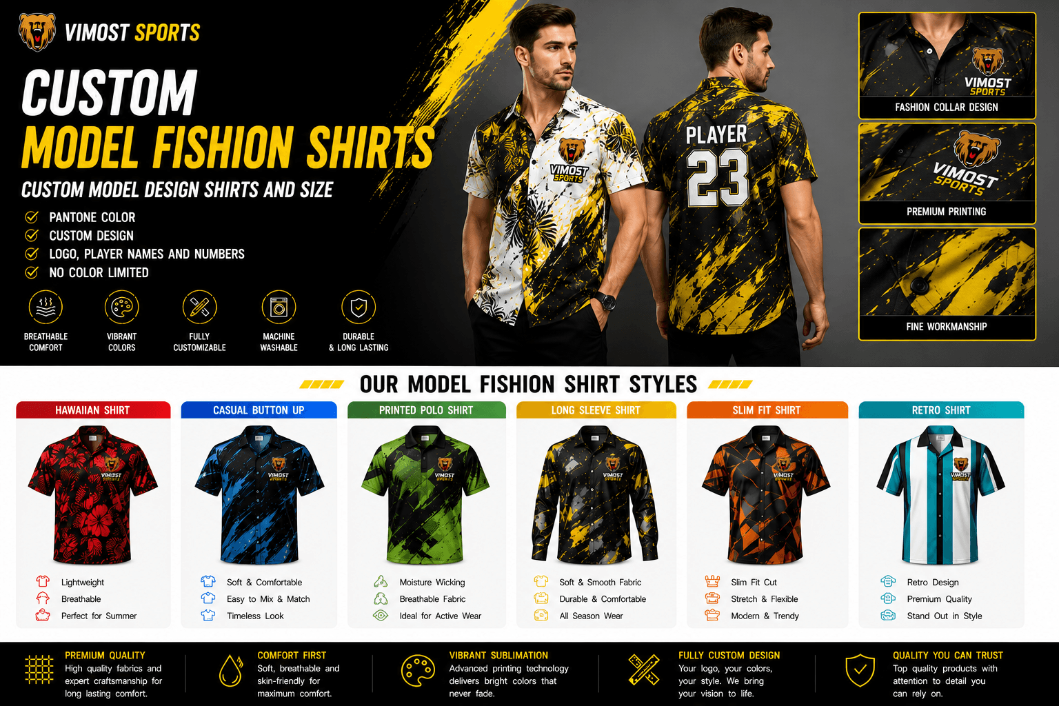 Custom Model Fishion Shirts Custom Model Fishion Shirts