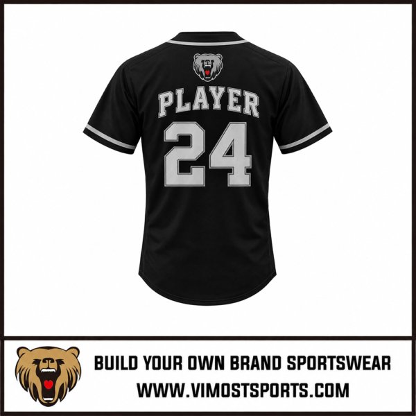 Custom Baseball Jersey Red with White Lines Baseball Uniforms 3 Custom baseball jersey black with grey lines baseball uniforms by Vimost Sports