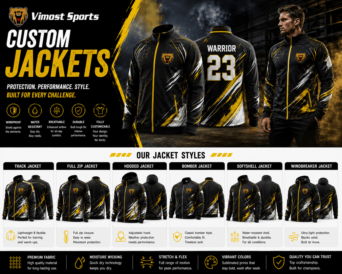 Custom jackets product Custom jackets for teams, brands, events and private label projects