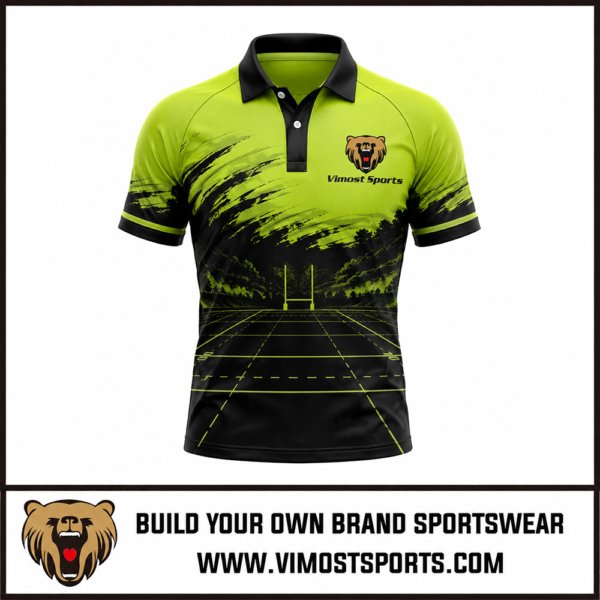 Custom Rugby Uniforms Red Rugby Rugby Shirt 2 Custom rugby uniforms Lime and black rugy field jersey by Vimost Sports