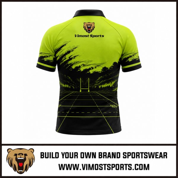 Custom Rugby Uniforms Red Rugby Rugby Shirt 3 Custom rugby uniforms Lime and black rugy field jerseys by Vimost Sports