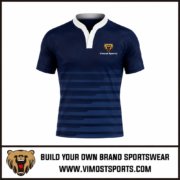 Custom Rugby Jerseys Navy Stripes Rugby Shirts 2 Custom rugby jerseys navy stripes rugby shirts by Vimost Sports