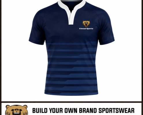 Custom Rugby Jerseys Navy Stripes Rugby Shirts 4 Custom rugby jerseys navy stripes rugby shirts by Vimost Sports