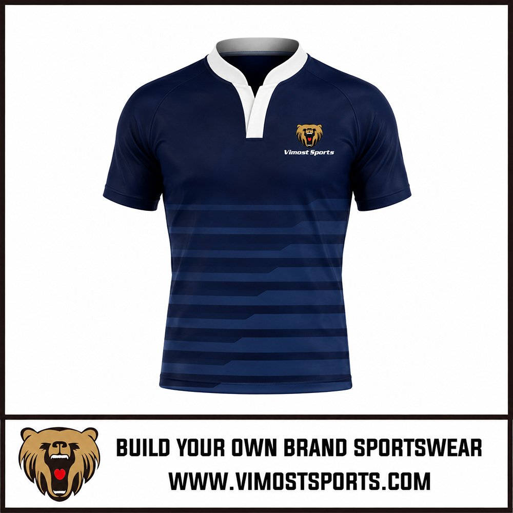 Custom Rugby Jerseys Navy Stripes Rugby Shirts 1 Custom rugby jerseys navy stripes rugby shirts by Vimost Sports