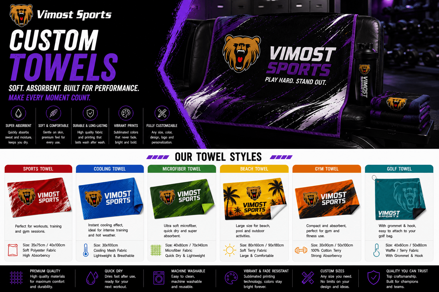Custom towels Product Custom towels for teams, brands, events and private label projects