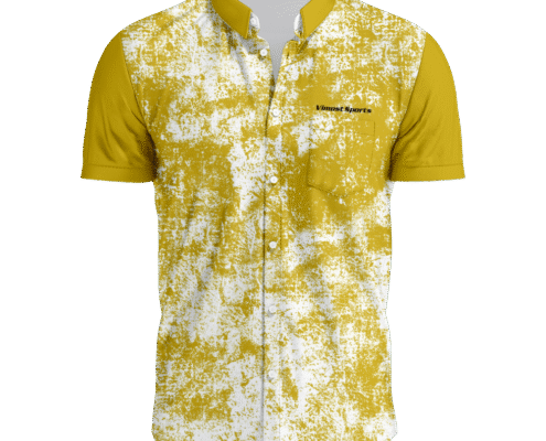 Custom Men's Racing Sublimated T-Shirt for Club Apparel 6 Brush Strokes yellow racing shirt front