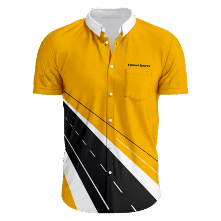 full buttons racing shirt, yellow
