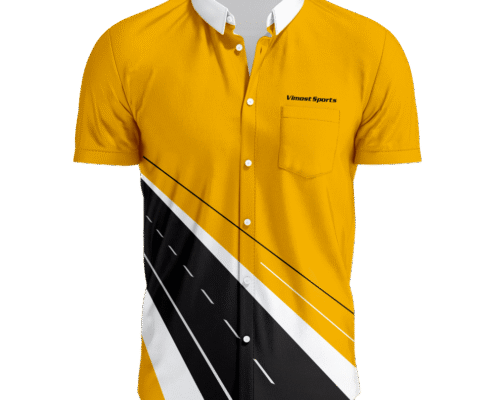Custom Racing Shirt for Event Teamwear 7 full buttons racing shirt, yellow