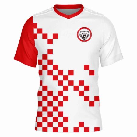 custom red tartan soccer jersey round neck full printing soccer wear 12 LJY 04F