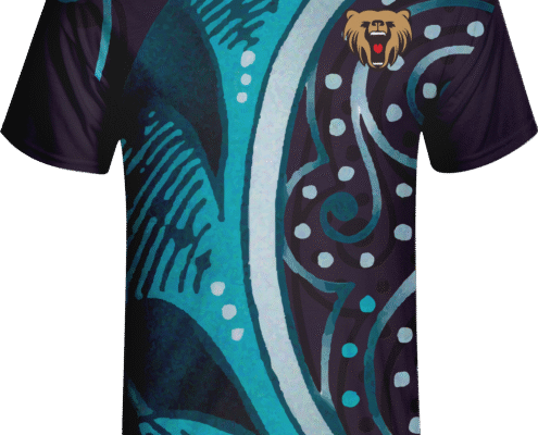 Custom Teal Tribal Sublimated T-Shirt 3 LJY 12 F 3