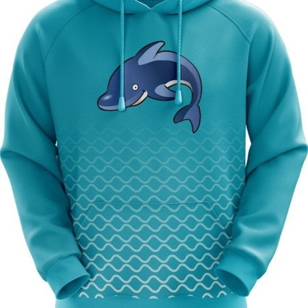 Blue Custom Sublimated Hoodie with Blue Dolphin Pattern Supplier.. 10 LN 01 F 15