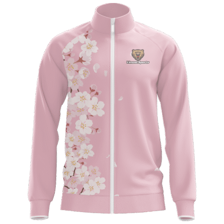 Pink Custom Sublimation Jacket of Latest Fashion with Beautiful White Flowers Pattern.. 13 LW 20 F 1