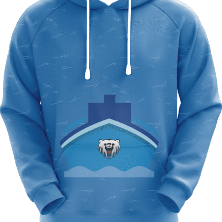 Blue Custom Sublimated Hoodie Hood with White Strings for Men.. 8 LW H05F 1