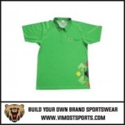 Green Custom Sublimated Polo Shirt with Short Sleeves.. 10 Green polo