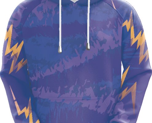 Custom Purple Lightning Team Hoodie