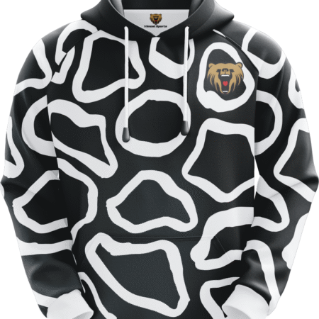 Custom Sublimated Hoodie with Black and White Colors Supplier.. 4 TLH 04F 3