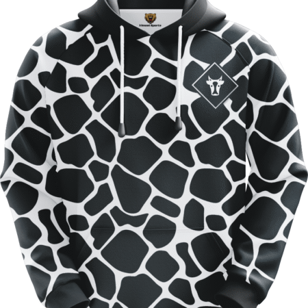 Black and White Custom Sublimated Hoodie with Cool Fashion Factory.. 15 TLH 06F 3