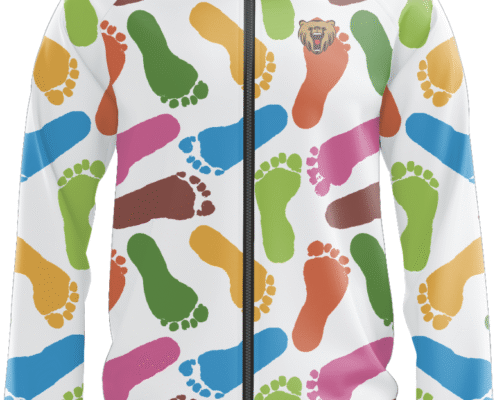 Custom White Footprint Pattern Team Jacket 1 colorful footprints jacket