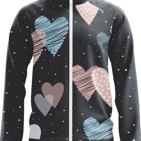 Custom Sublimation Black Jacket of Latest Fashion with Heart Shape Pattern.. 6 Casual Jacket