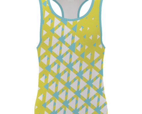 Custom Yellow Geometric Sublimated Singlet 1 checkered singlet