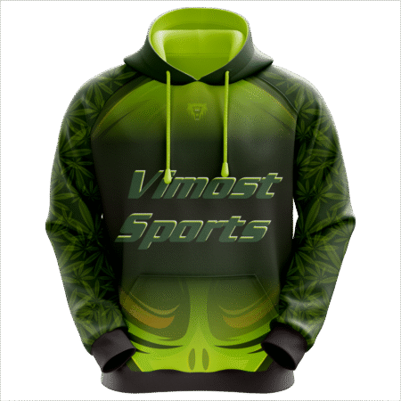 Custom Sublimated Green Hoodie of Pocket with Alien Pattern.. 4 XJP 02F 27