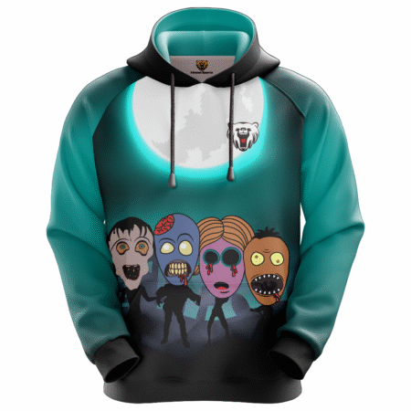 Blue and Black Hoodie with Strings Design for You with Terrible Persons and Moon Pattern.. 4 ZL 08 F 4