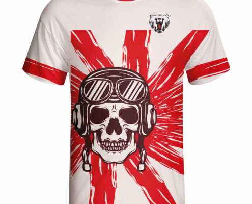 Custom Red Skull Sublimated T-Shirt 4 ZL 17F