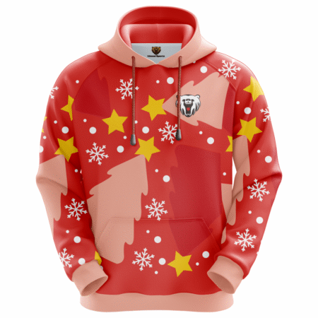 Red High Quality Hoodie with Snowflake and Pentagram Pattern Supplier.. 10 ZL 19F 2