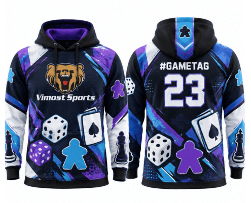 boardgame_hoodie_blue_purple_1000x1000 Blue and purple BoardGame hoodie, front and back with #gametag and number 23