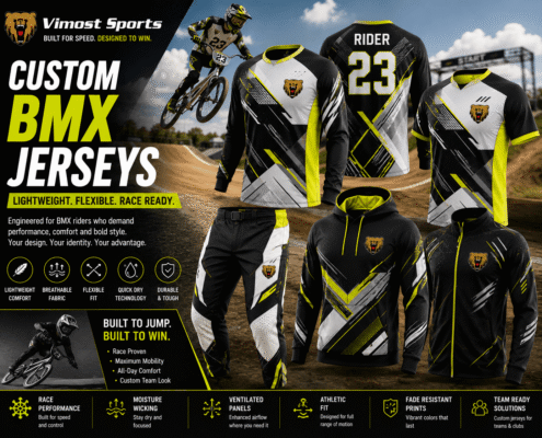 Custom BMX Jerseys 2 Custom BMX jerseys manufacturer showing sublimated BMX racing shirts by Vimost Sports