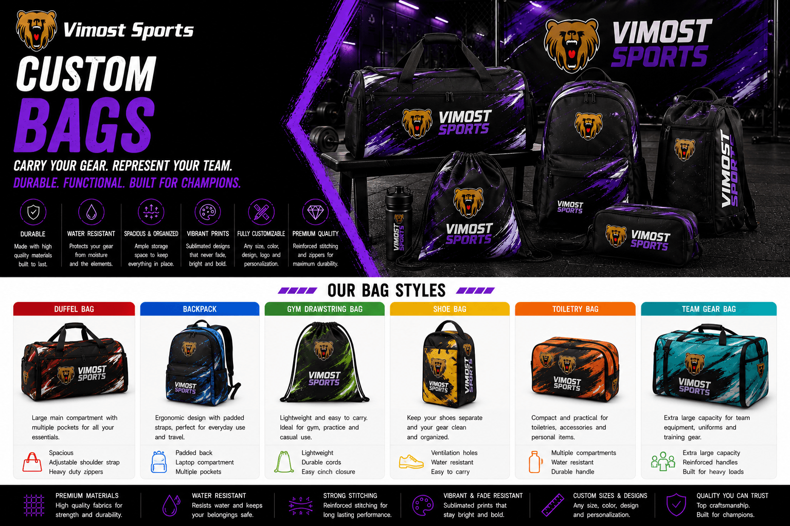 custom bags product Custom bags for teams, brands, events and private label projects