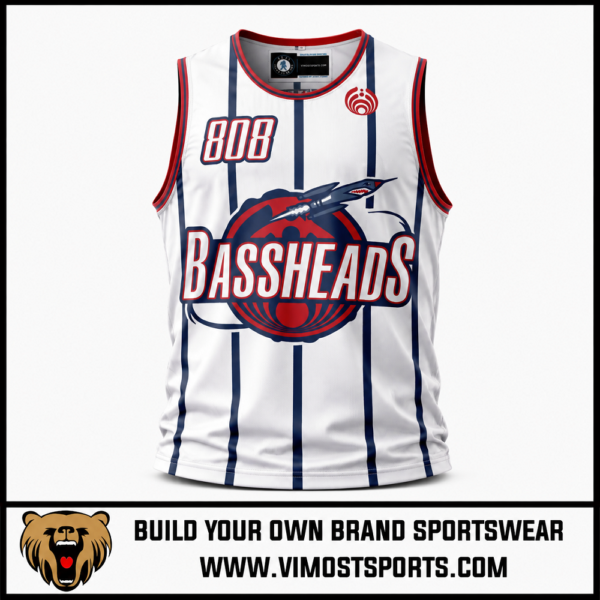 Custom Basketball Jersey Blue Sublimated Basketball top 4 custom basketball jersey white black
