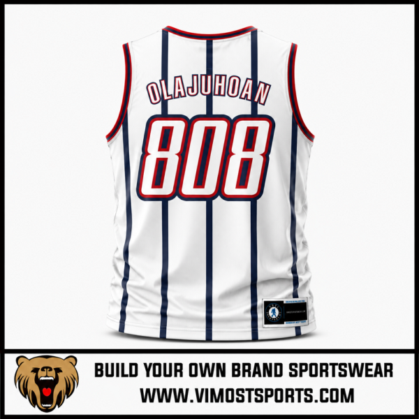 Custom Basketball Jersey Blue Sublimated Basketball top 3 custom basketball jersey white black back
