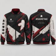 Custom Black and Red Board Game Club Jacket 13 Black and red BoardGame jacket with tabletop gaming graphics and back #gametag