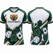 Custom White and Green Board Game Club Jersey 4 White and green custom BoardGame jersey with dice and playing card graphics