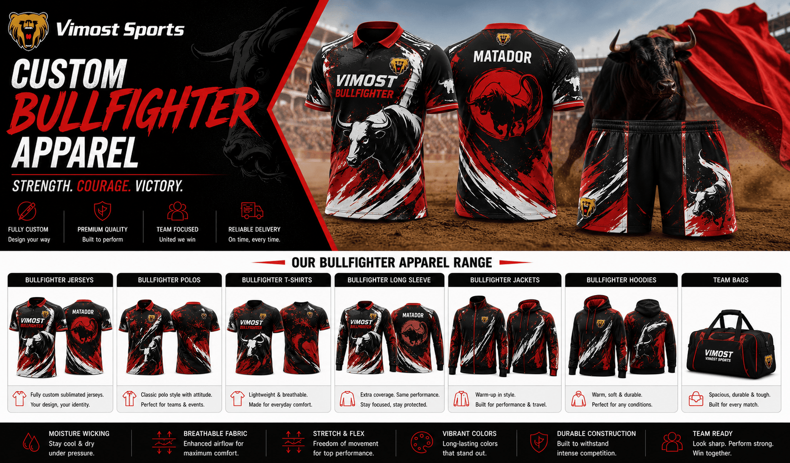 custom bullfighter jersey products Custom bullfighter jerseys, shorts and rodeo apparel products by Vimost Sports
