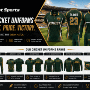 Custom Sublimated Cricket Shirts and Pants Team Uniform Set 6 Custom cricket uniforms including jerseys, shirts, pants, shorts, vests, jumpers and jackets by Vimost Sports