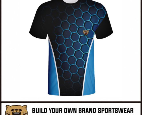 Custom Esports Jerseys Navy and Hexagon pattern Esports Uniforms 5 custom esports jerseys navy by Vimost Sports