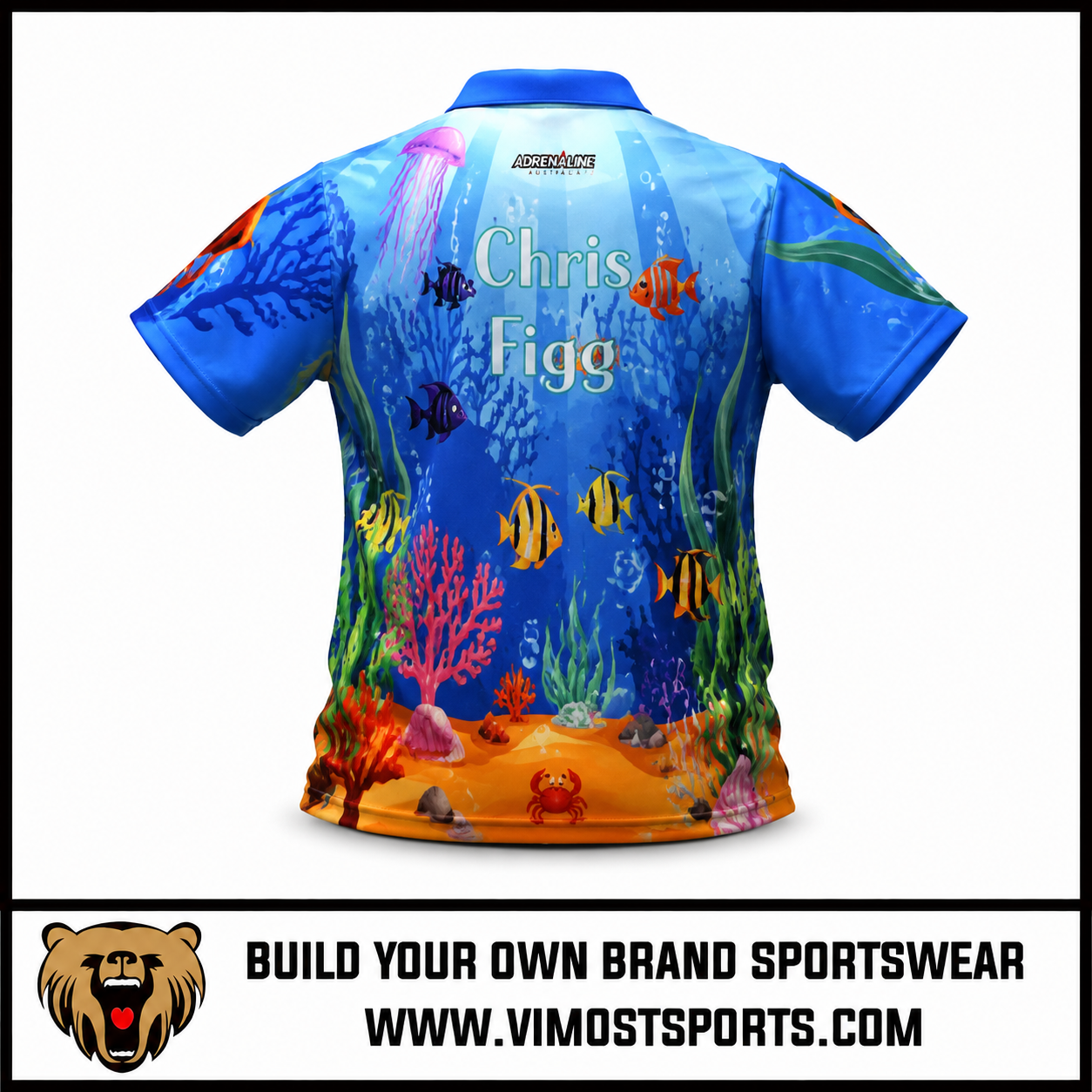 custom fishing polo shirts blue sublimated fishing jersey 2 custom fishing polo shirts blue sublimated fishing jersey - Image 2