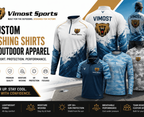 Custom Fishing Shirts 10 Custom fishing shirts manufacturer showing sublimated fishing shirts, polo shirts, hoodies and shorts by Vimost Sports