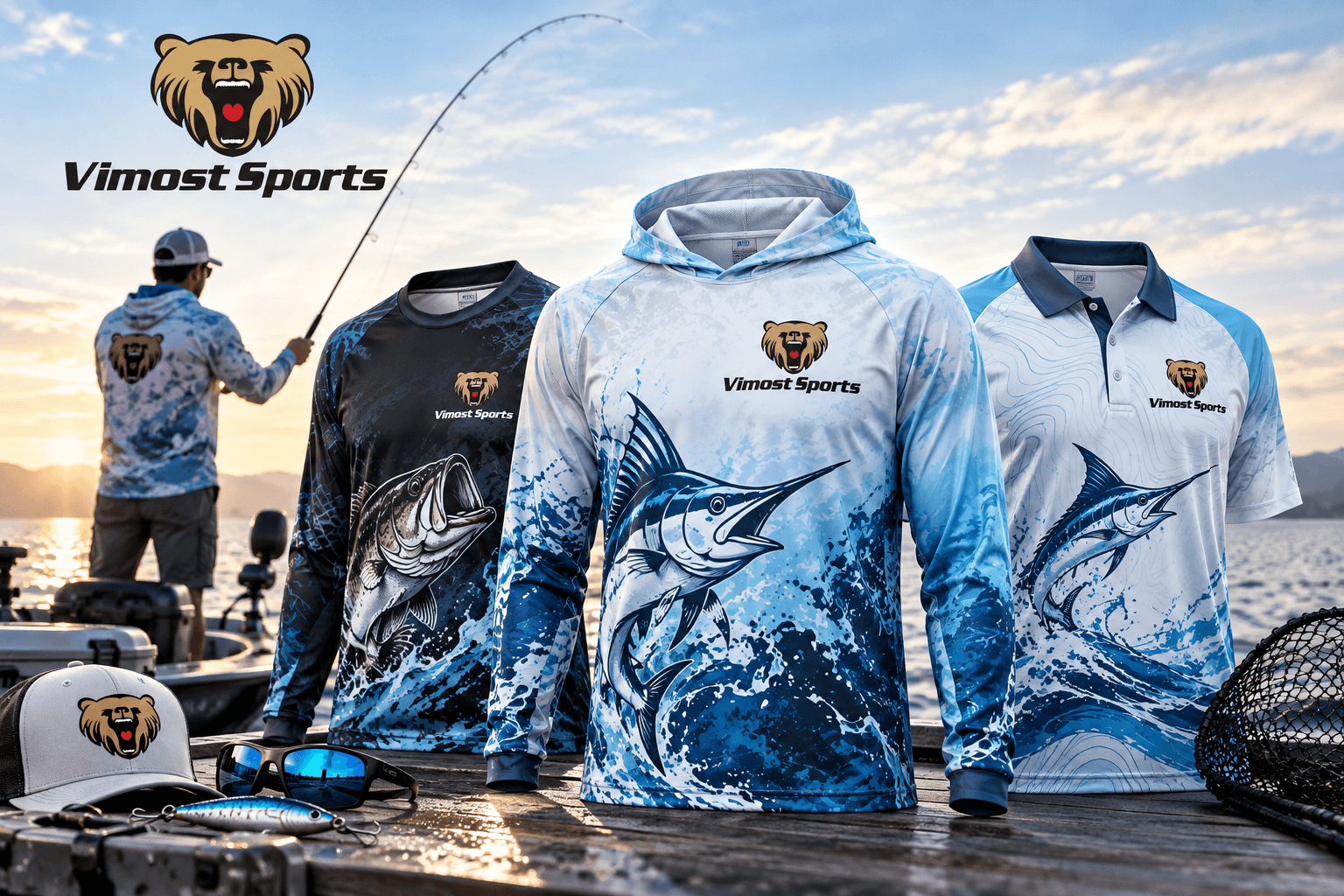 Custom Fishing Shirts: 7 Things to Know Before Ordering 3 Custom fishing shirts and sublimated fishing apparel by Vimost Sports