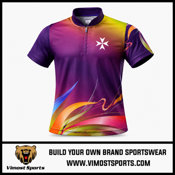 custom golf shirts purple club logo sublimated 3 custom golf shirts yellow
