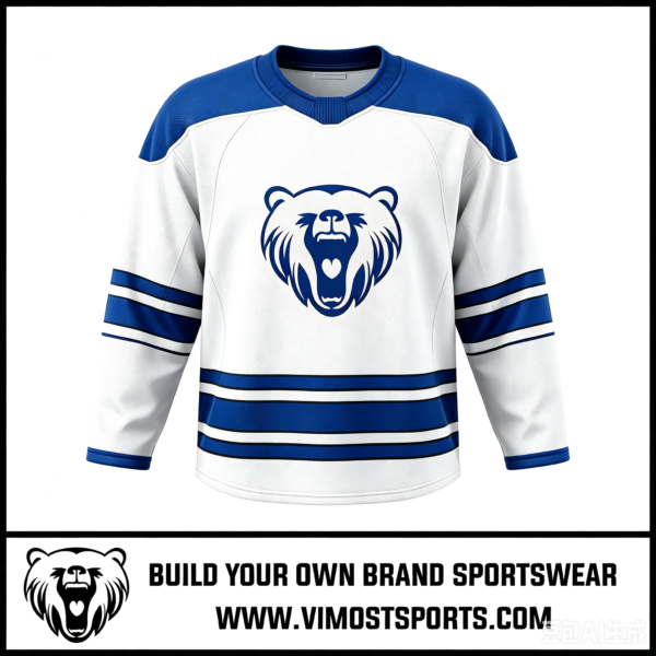 Sublimated Custom Ice Hockey Jerseys with 100% Polyester Sublimated Team Uniforms 2 custom ice hockey jerseys blue by vimost